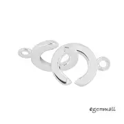 Sterling Silver 1-Strand Interlocking Round Hook & Eye Toggle Clasp 12mm #99595
