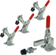 4 Pcs Vertical Hand Tool 101-A Quick-Release Toggle Clamp 110 Silver & Red