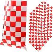 HOLIDYOYO 50pcs Bag Decorative Trash Cans Car Jack Pad Casters Wheels Utility Trailer Accessories Highlighter Make up Plaid Bag Racing Birthday Racing Cars Car Stands Red Plastic