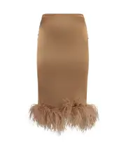 Giuseppe Di Morabito Feather Trim Skirt IT40 Brown