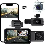 Dash Cam，3 Channel Dash Cam Front and Rear Inside, 1080P Full HD Dash Camera for