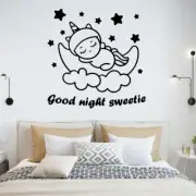 Unicorn Sweetie Sweet Dreams Sleep Vinyl Wall Art Sticker for Home Room Decals