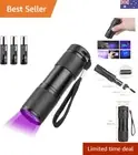 LED Blacklight UV Flashlight, Portable 9LED 395nm Black Light Ultraviolet Lam...
