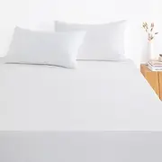 Wake In Cloud - King Fitted Sheet Set, 1000TC Ultra Soft Microfiber Bedding, Extra Deep Fitted Sheet & 2 Pillowcases, 3 Pieces, White, King Size
