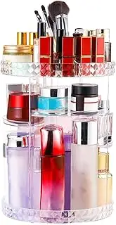 Acrylic Makeup Organiser 360° 3 Layer Rotating Clear Cosmetics Holder Storage