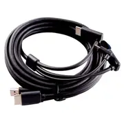 For 3-In-1 Accessories Replacement Cable -Compitable 5M, USB, Power VR Games Black