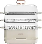 Bear Electric Food Steamer, 12L Vegetable Steamer with 3-Tier BPA-Free Steam Trays, Quick Simultaneous Cooking for Veggies, Meats, Grains, Seafood, Auto Shutoff & Anti-dry Protection, 800W