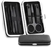 Manicure Set,Nail kit Manicure Set,Nail Care kit, Stainless Steel Nail Clippers Manicure Tool Portable Pedicure Sets with Button Lock for Man 8 Pieces