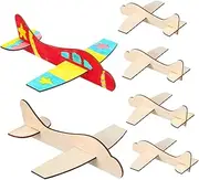 Kisangel 20pcs Wooden Assemble Airplane Models DIY Blank Painting Plane for Creative Craft Supplies Enhance Hands Skills and Imagination Party Favors