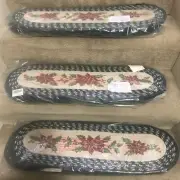 NEW Carpet Stair Treads Set Of 12 Holiday Poinsettia Skid Runner Mats Rug