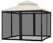 Mosquit o Net for Outdoor Canopy Tent, Durable, DIY Curtain Style Screen Walls for Patio Gazebo, Easy Installation, Zipper Closure, Keep I Nsects Away, Enjoy Outdoor Stay (Black)