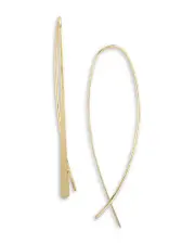 Moon & Meadow 14K Yellow Gold Tapered Teardrop Threader Earrings