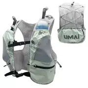 Hydration Running Vest, Hydration Vest with Two Flasks, Green S/M