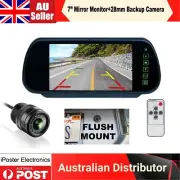 7'' Car Rear view Mirror Monitor 28mm Flush Mount IR Reverse Backup Camera Kit