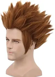 yuehong Halloween Wig Spiky Brown Wig Cosplay Wigs for Men Costume