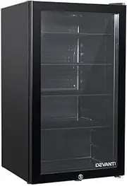 [Devanti] Bar Fridge, 98L Mini Fridges Organiser Refrigerator Chest Freezer Portable Small Wine Cooler Home Bedroom Car Boat Camp Office Countertop, Fast Frozen Quiet Operation Black