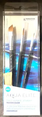 Princeton Aqua Elite Artist Brush. Synthetic Kolinsky 3pc NEW!