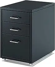Sufeasdf Aimeryup File Cabinet 3-tier/5-tier/6-tier/8-tier Metal Clip with Wheel Drawer Storage Desk Cabinet Office Study(Size:28X41X49CM,Color:A)