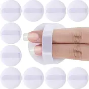 Pndeyo 10pcs Mini Velvet Round Powder Puff, Soft White Face Makeup Puff, Blending & Applying Makeup, Perfect for Foundation & Loose Powder