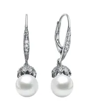 Genevive Silver Pearl Earrings