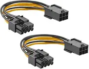 6 Pin to 8 Pin PCIe Adapter Power Cables, 6 Pin to Dual PCIe 8 Pin (6+2) Graphics Card PCI Express Power Adapter GPU VGA Y-Splitter Extension Cords Mining Video Card Converter Cable (2Pack/20cm)