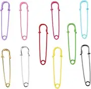 MINAOLULUS 10Pcs Extra Large Heavy Duty Retro Safety Pins Colorful Clips for Scarves Blankets Skirts Knitted Fabric Crafts for Organizing and Crafting