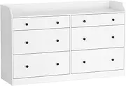 Artiss Chest of Drawers 6 Drawer Tallboy, Dresser Clothes Storage Cabinet Organizer Bedside Table Bedroom Furniture Home Living Room Hallway Entryway White