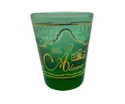 The Alamo San Antonio Texas Souvenir Green Shot Glass Liquor Barware NEW