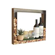 Unique Rustic Metal Cork Holder Wall Bar Wine Shelf Display Frame Minimalist