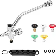 Anlayliay Foam Cannon Dual Connector Accessory, 1/4in Fast Connect Dual- Pressure Washer Wand with 5 Pressure Washer Nozzles