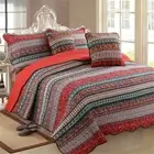 Rural Double Queen King Patchwork Quilt Bedspread Coverlet Throw Rug 100% Cotton