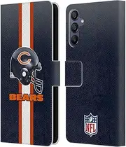 Head Case Designs Officially Licensed NFL Helmet Chicago Bears Logo Leather Book Wallet Case Cover Compatible with Samsung Galaxy A15