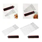 6Pcs Metal Skewers for Grilling with Storage Bag Reusable Flat Long Shish Kebab