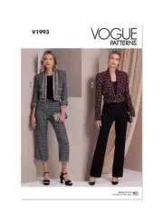 Vogue Misses Cropped Jacket and Fitted Pants Sewing Pattern Packet, Sizes 16-...