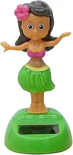 Solar Dashboard Ornaments | Hawaiian Girl Dancing Figure Solar Powered Dashboard Decorations | Shaking Grass Skirt Car Supplies for Dashboard