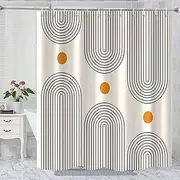 [GKLEASG] Boho Mid Century Extra Long Shower Curtain, Minimalist Abstract Arch Simple Sun Modern Machine Washable Waterproof Fabric for Bathroom Decor Bathtub with 12 Hooks 72Wx78H