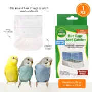 Jumbo Bird Seed Catcher 44 x 25cm Elastic Edge Mesh Cover Stretchy Traps Basket