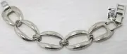 Brighton MERIDIAN LUMENS NWT $118 Hammered Silver Crystal Link Flex Bracelet