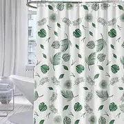 71x71 Inch Bath Curtain, Leaf Shower Curtain Waterproof PEVA Bath with Stainless Steel Grommets & Hanging Hooks Minimalist Odor-Free Shower Liner for Bathroom