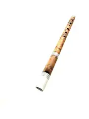 Thuya Burl Wooden High D Irish Tin Penny Whistle By Nick Metcalf /w Case