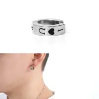 在飛比找momo購物網優惠-【玖飾時尚】夾式耳環 LoveU鋼製耳夾(夾式耳環)
