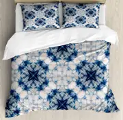 Fabric Duvet Cover Set with Pillow Shams Tie Dye Bohemian Print