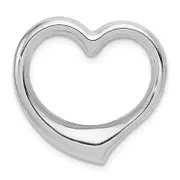 14K White Gold Heart Hollow Pendant Slide
