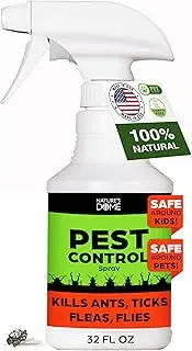 Eco-Friendly Pest Control Spray – Ant, Roach, Spider, Fly, Flea and Insect Control with Natural Essential Oils – Fast-Acting, Child & Pet Safe for Indoor & Outdoor Use (32 OZ)