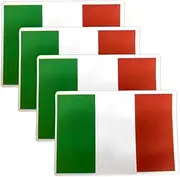 QTAOEIONG 4 Pcs Italy Flag Decal Adhesive Stickers Self Adhesive Sticker