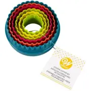 Wilton 6ct Double Sided Circle Cookie Cutter Set Fluted or Smooth Edge