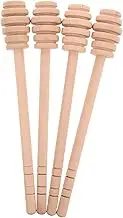 Cabilock 4pcs Honey Mixing Dipper Sticks Natural Wooden Jam Mixing Stirrer Long Handle Honey Spoon for Jar Wooden Stirrer Spoon Tools
