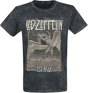 Led Zeppelin Men's Faded Falling T-Shirt Black