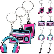 Alasum 20pcs Music Key Chain - Silicone Music Keychain Musical Note Key Pendant PVC Key Charm Music Bracelets Bulk Music Party Favors