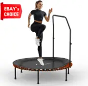 40"/48" Rebounder Mini Trampoline Fitness with Adjustable Foam Handle Max Load 1